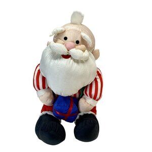 Vintage Puffalump Style Santa Plush Doll 14" 1980s Christmas Decor